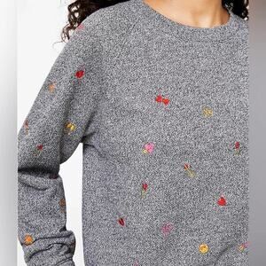 Brand New NWT Lou & Grey Heart Emoji Fleece Back Sweatshirt - XS